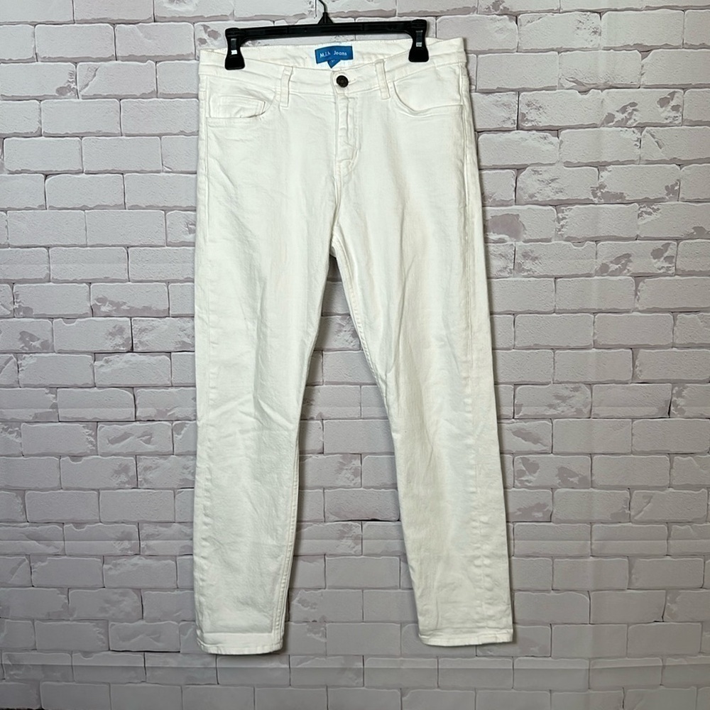 Womens MiH White High Rise Straight Leg Denim Jeans Size 28 European Thick